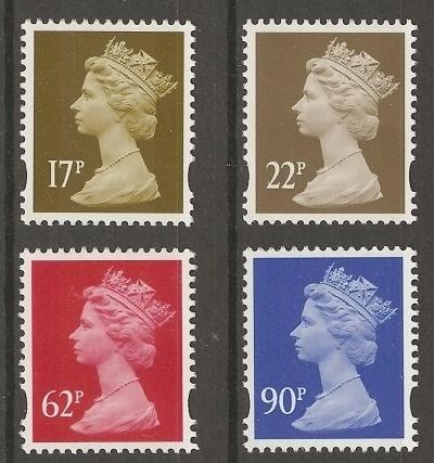 2009 GB - SG var Set of 4 Sheet Machins (17p/22p/62p/90p) MNH